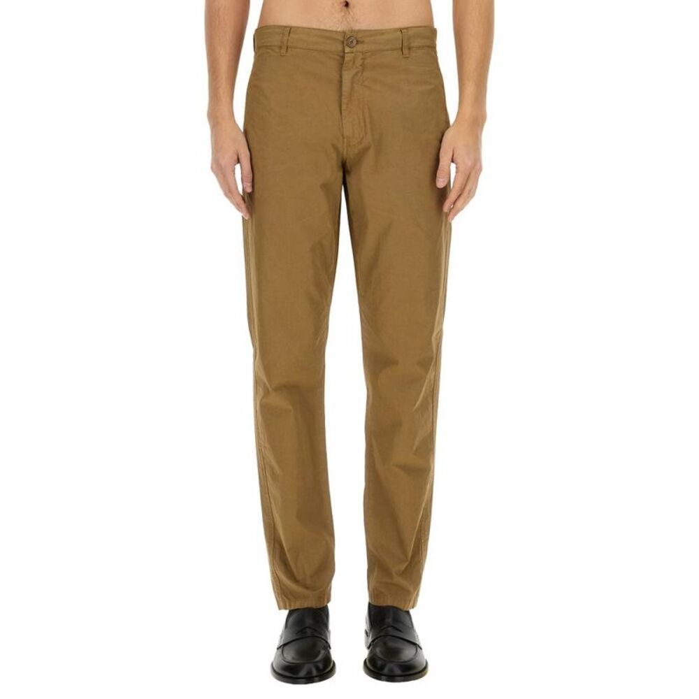 ASPESI Cotton Twill Straight Leg Trousers Men Beige Pants